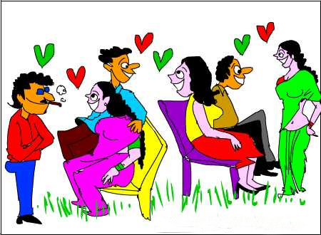 Read and enjoy the funny cartoons of romantic jokes, dating jokes, boys girls romantic jokes, wife and husband dating jokes and more...